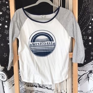 West Coast three-quarter sleeve tee